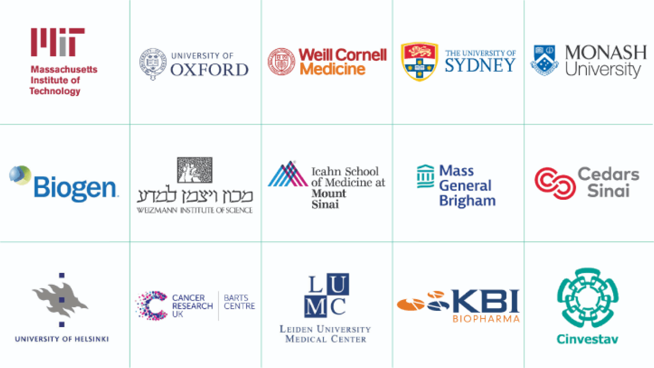 Logos of enterprise customers including MIT, Oxford, Biogen, Weill Cornell Medicine and Cedars-Sinai