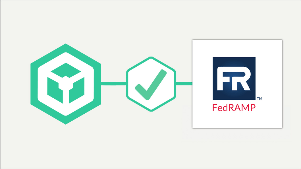 LabArchives icon with checkmark connected to FedRAMP authorization logo